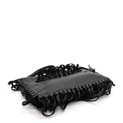 Valentino Garavani Calfskin Rockee Fringe Clutch Black 4 of 9