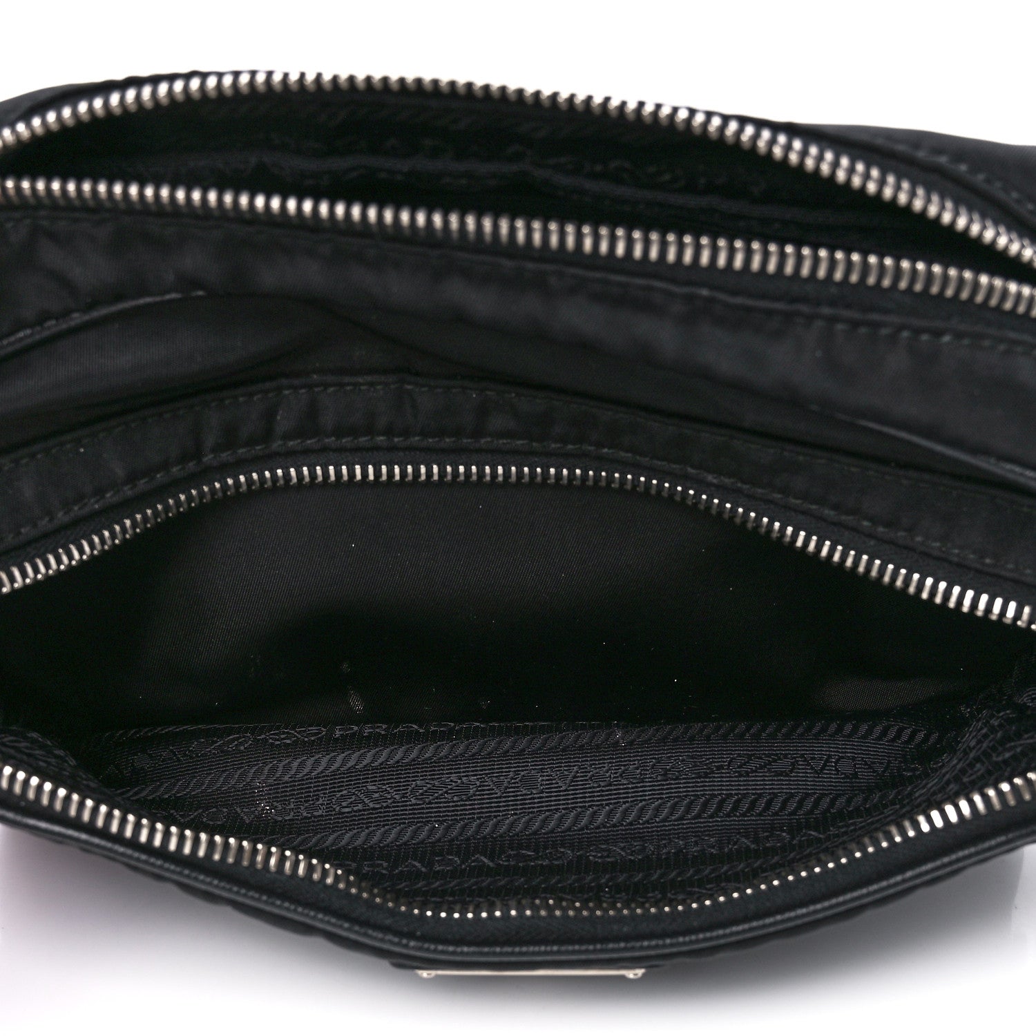 Prada Nylon Saffiano Vela Double Zip Crossbody Bag Black 5 of 12