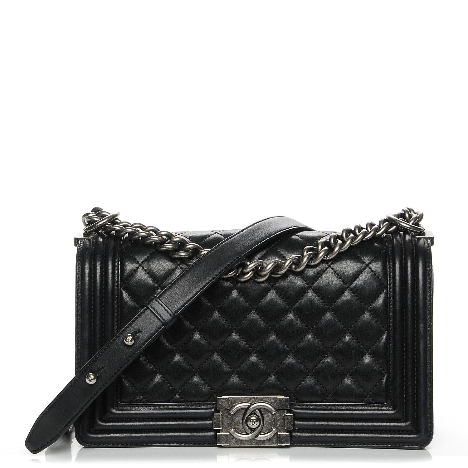 Chanel Lambskin Quilted Medium Boy Flap Black 1 of 7