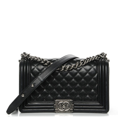 Chanel Lambskin Quilted Medium Boy Flap Black 1 of 7