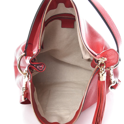 Gucci Pebbled Calfskin Large Soho Hobo Tabasco Red 10 of 12