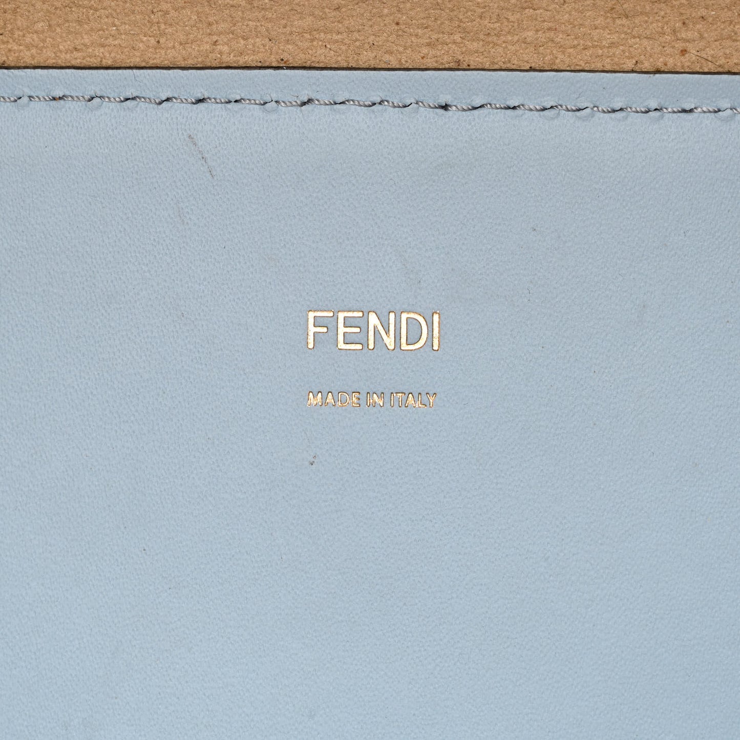 Vitello King Plexiglass Logo Embossed Medium Fendi Sunshine Shopper Tote Azzurro Baby