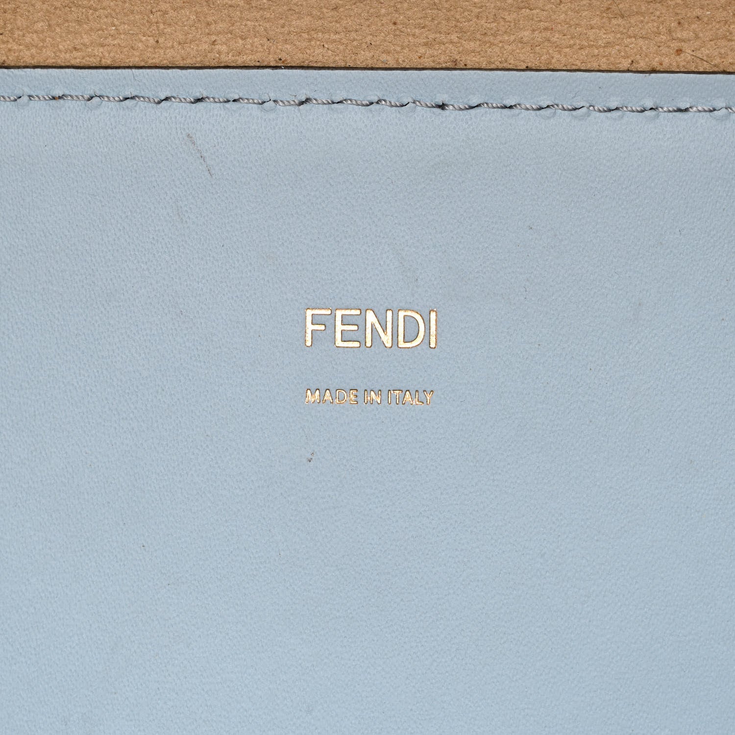 Fendi Vitello King Plexiglass Logo Embossed Medium Fendi Sunshine Shopper Tote Azzurro Baby 6 of 13