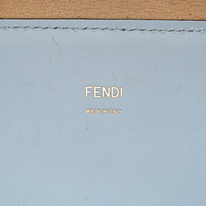 Fendi Vitello King Plexiglass Logo Embossed Medium Fendi Sunshine Shopper Tote Azzurro Baby 6 of 13