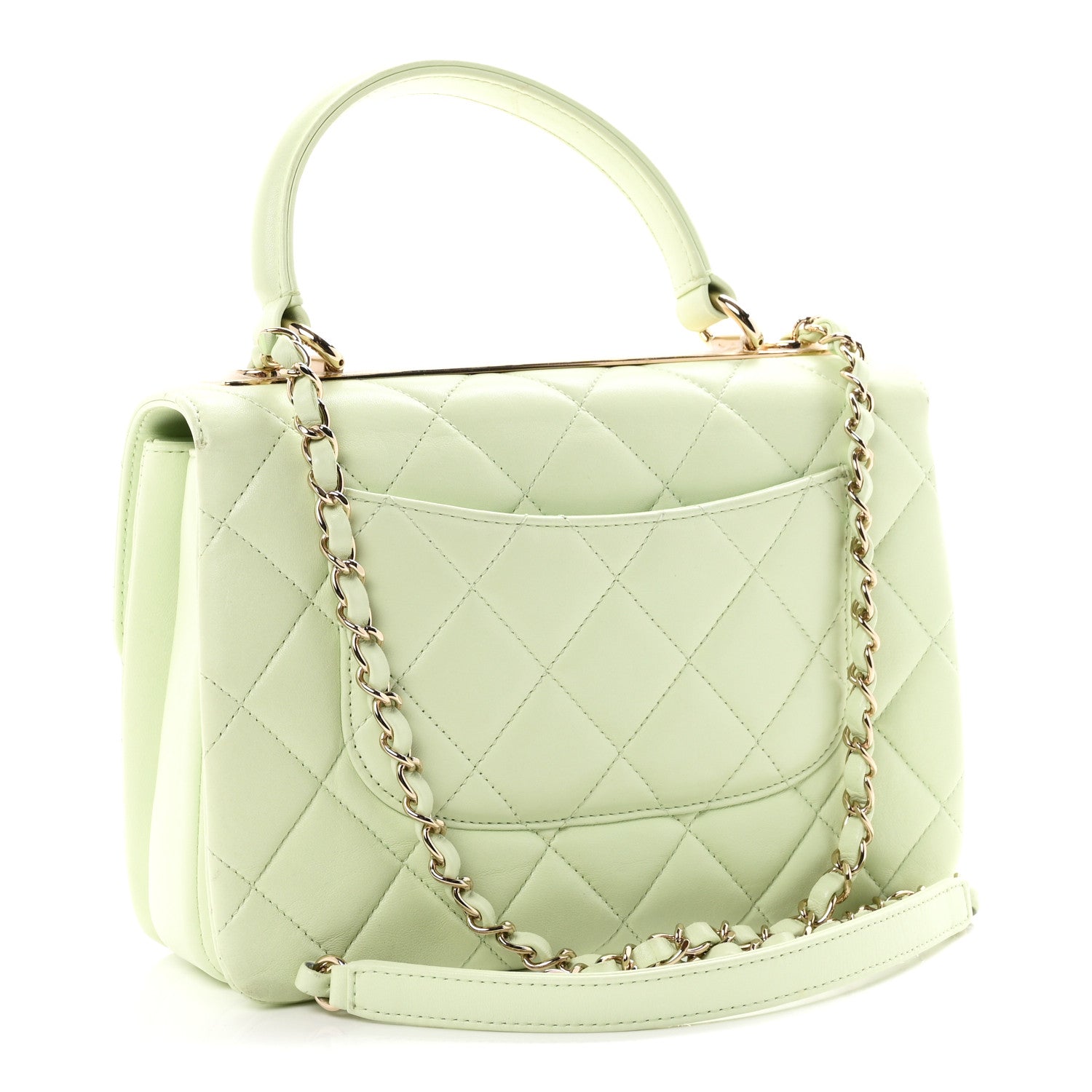 Chanel Lambskin Quilted Small Trendy CC Flap Dual Handle Bag Light Green 3 of 11