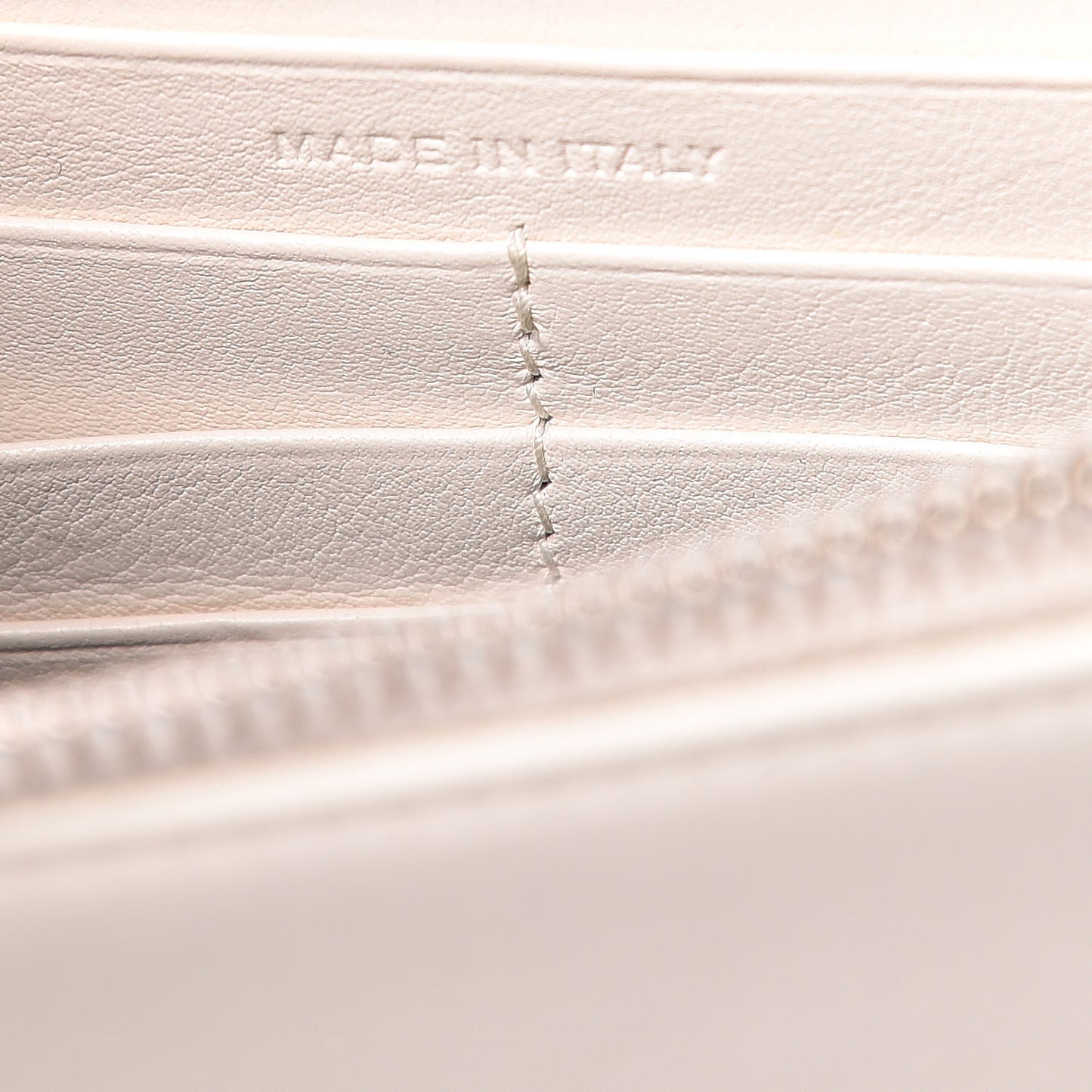 Calfskin Bead Embellished Kate Monogram Tassel Chain Wallet White