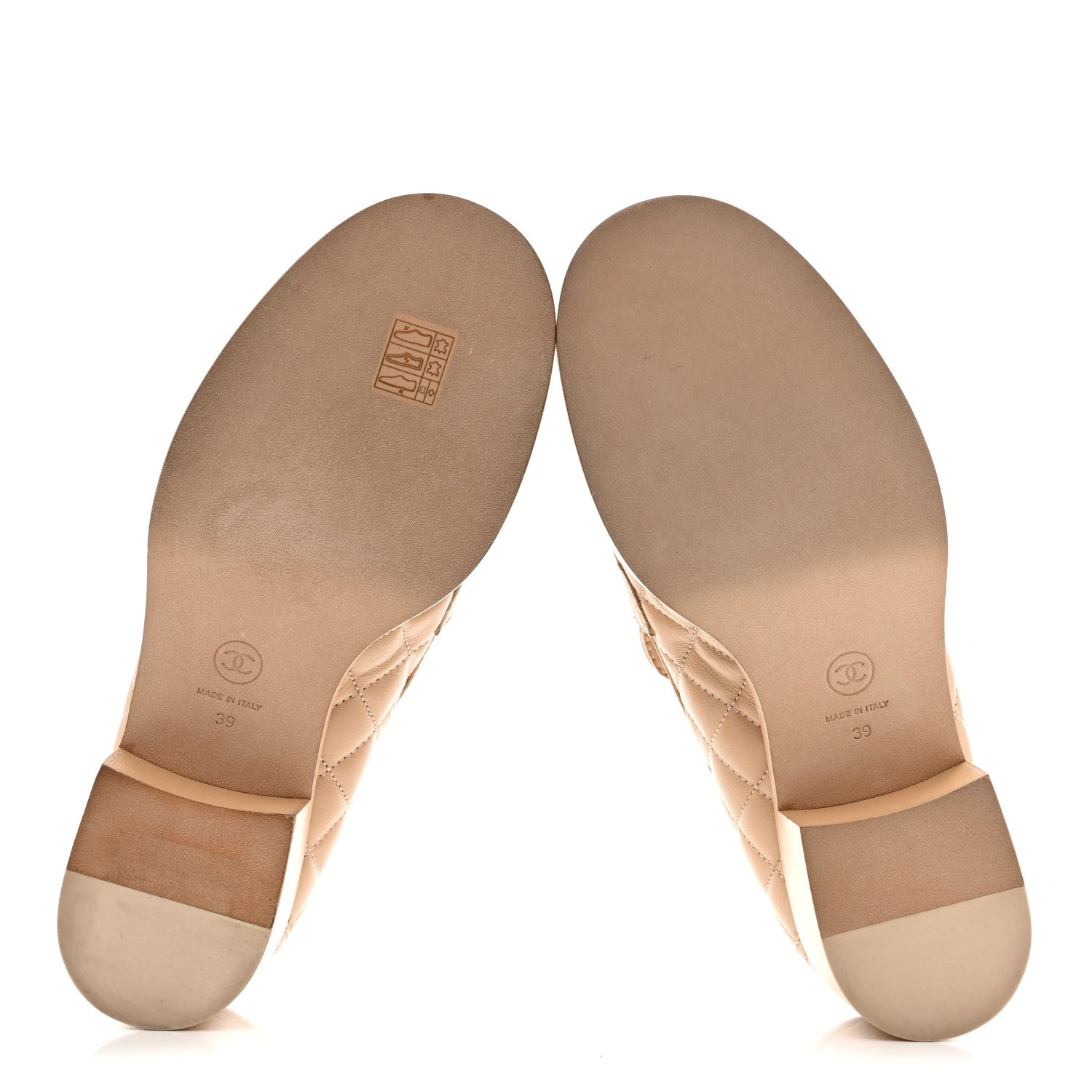 Chanel Lambskin Quilted CC Heart Loafers 39 Beige 6 of 13