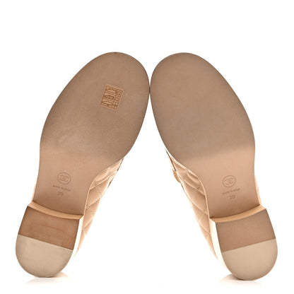 Chanel Lambskin Quilted CC Heart Loafers 39 Beige 6 of 13