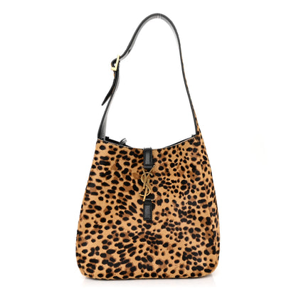Saint Laurent Pony Hair Calfskin Leopard Print Small Le 5 A 7 Soft Hobo 1 of 11
