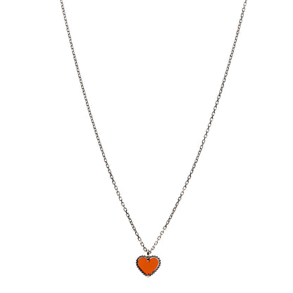 Van Cleef & Arpels 18K Rose Gold Carnelian Sweet Alhambra Heart Pendant Necklace 1 of 7