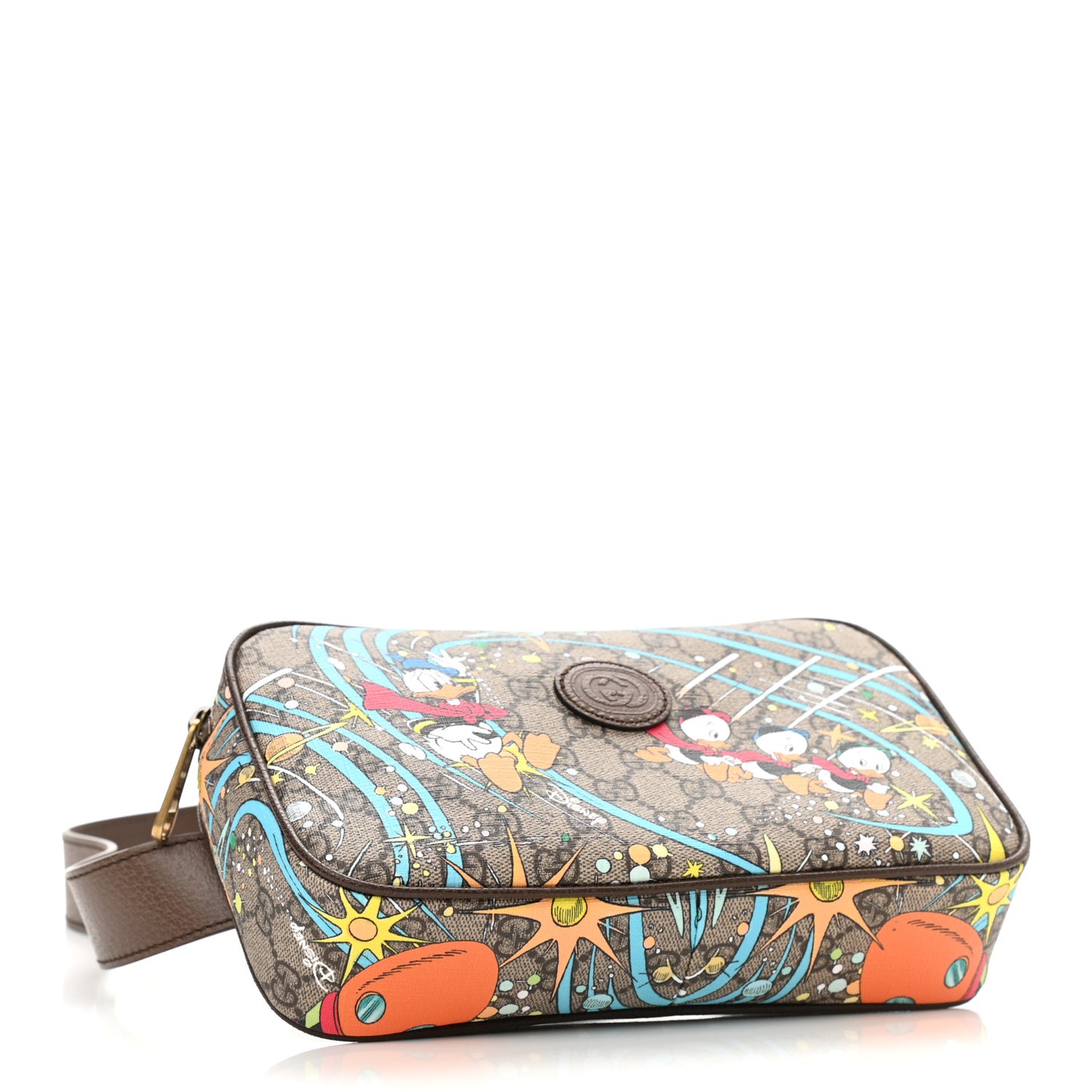 X DISNEY GG Supreme Monogram Donald Duck Small Interlocking G Belt Bag 90 36 Beige Multicolor New Acero