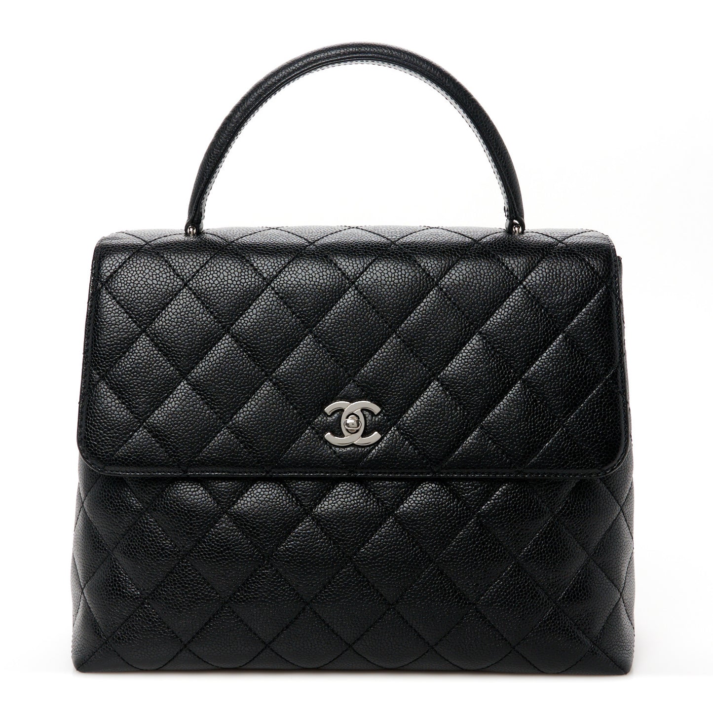 Caviar Quilted Jumbo Kelly Flap Black