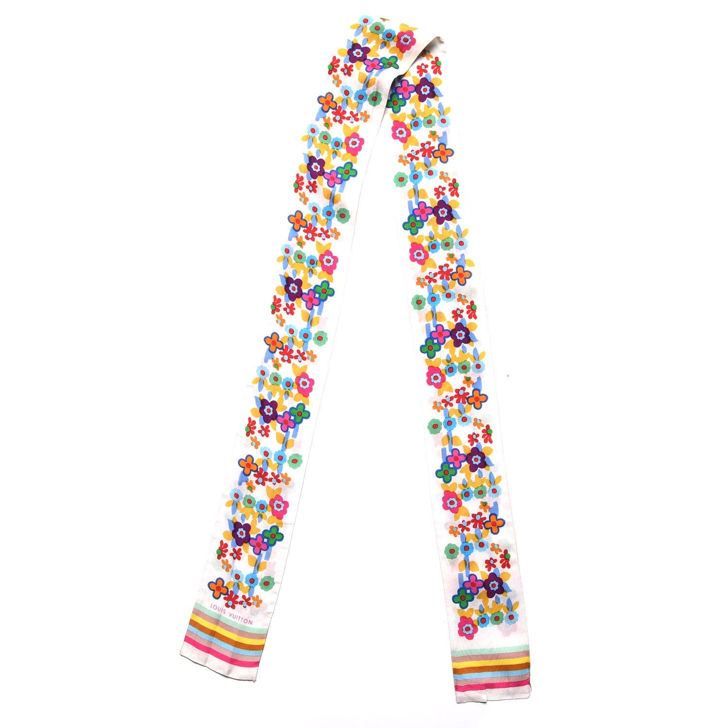 Louis Vuitton Silk Olivia Bandeau Multicolor White 5 of 6