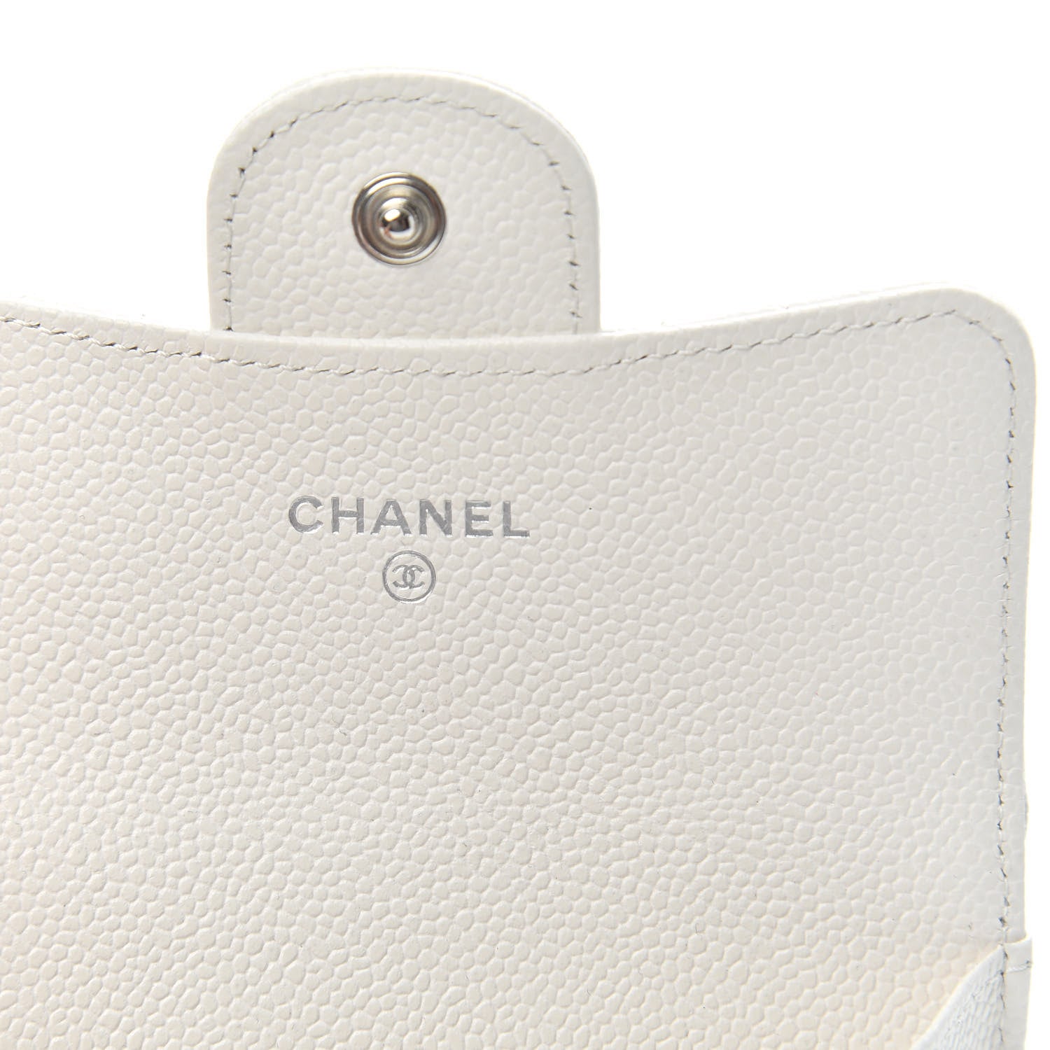 Chanel Caviar Quilted Flap Card Holder Wallet White 7 of 9