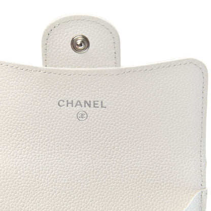 Chanel Caviar Quilted Flap Card Holder Wallet White 7 of 9