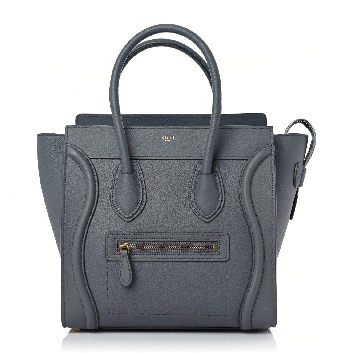 Celine Drummed Calfskin Micro Luggage Kohl 1 of 13