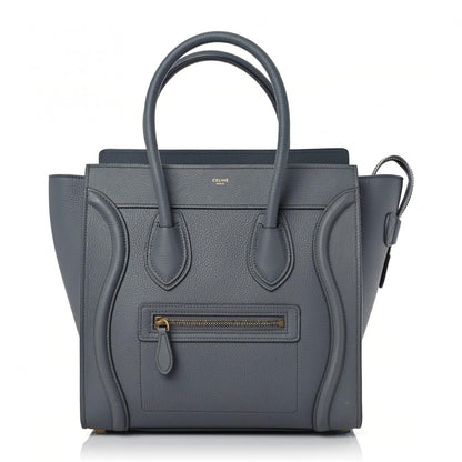 Celine Drummed Calfskin Micro Luggage Kohl 1 of 13