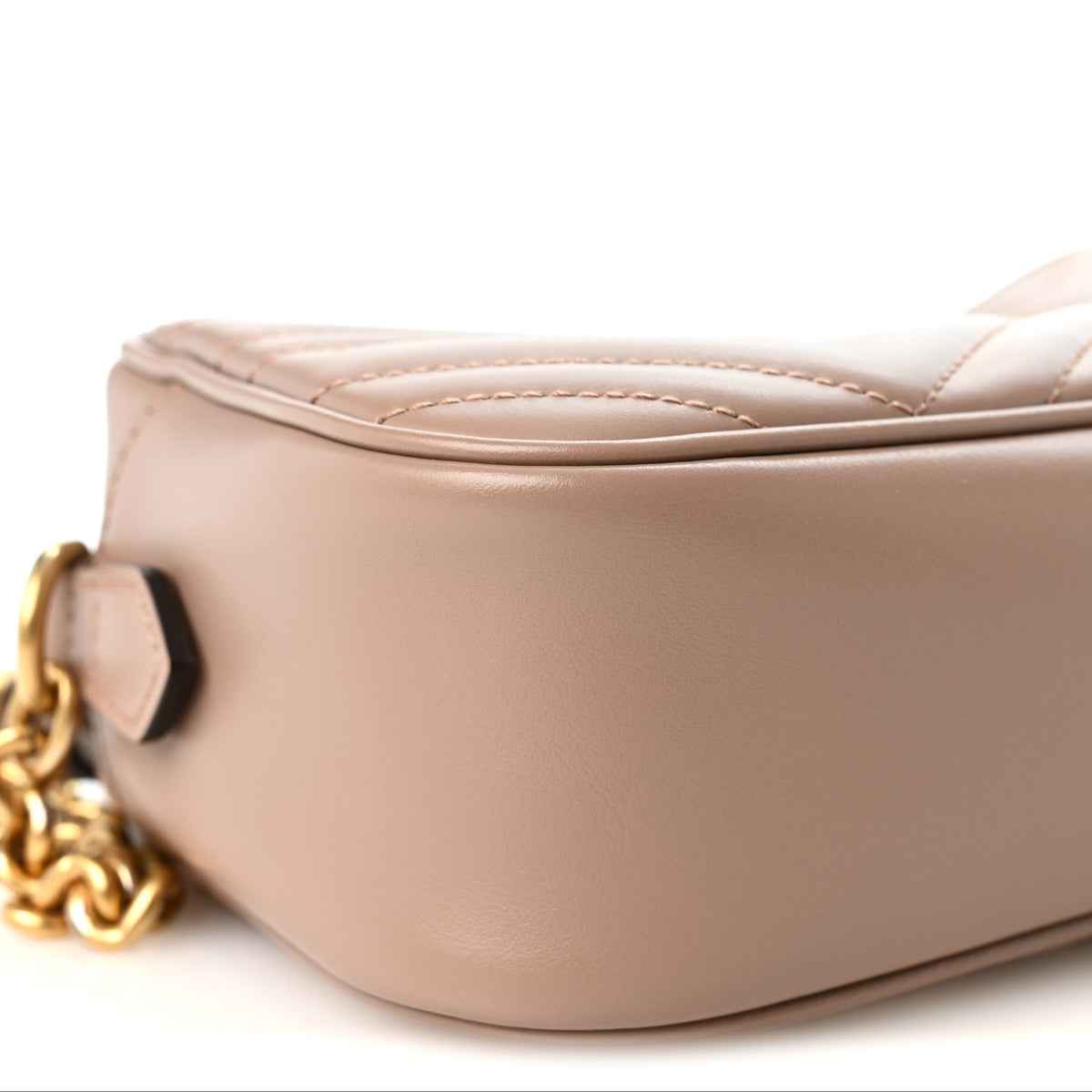 Gucci Calfskin Matelasse Small GG Marmont Chain Shoulder Bag Porcelain Rose 9 of 11