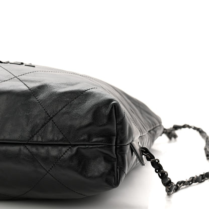 Chanel Shiny Calfskin Quilted Chanel 22 Backpack So Black 20 of 21