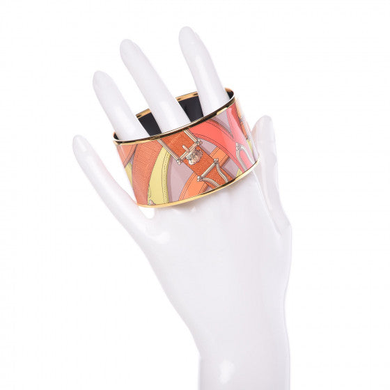 Hermes Enamel Printed Extra Wide Cavalcadour Bracelet 70 2 of 5