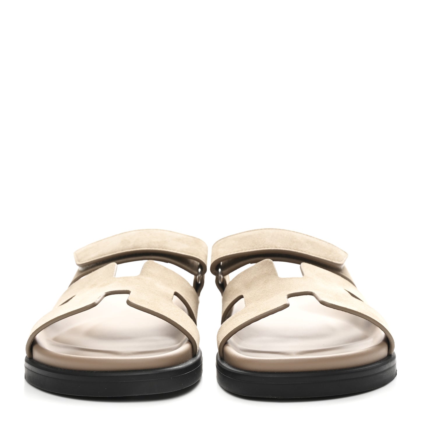 Suede Goatskin Womens Chypre Sandals 37.5 Beige Sable