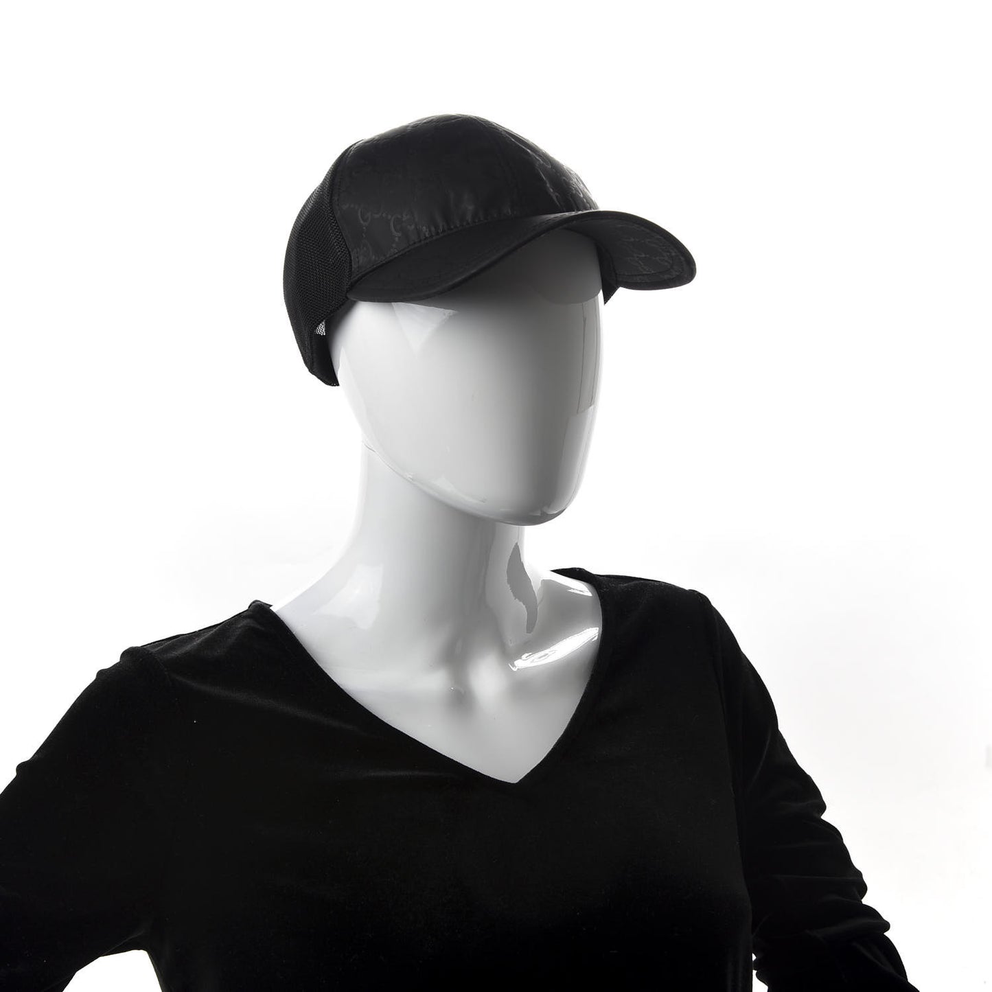 Nylon Monogram Baseball Hat XL Black