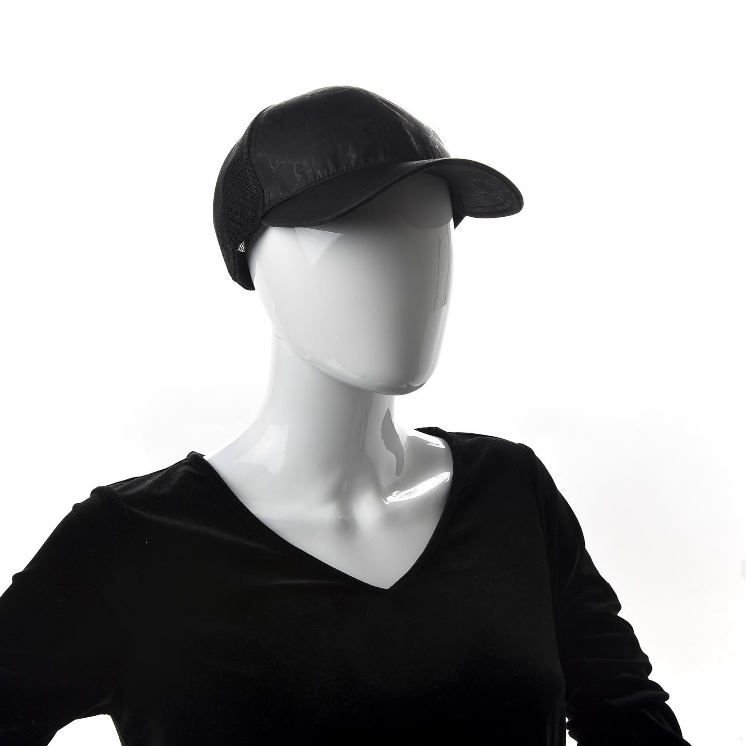 Gucci Nylon Monogram Baseball Hat XL Black 2 of 8