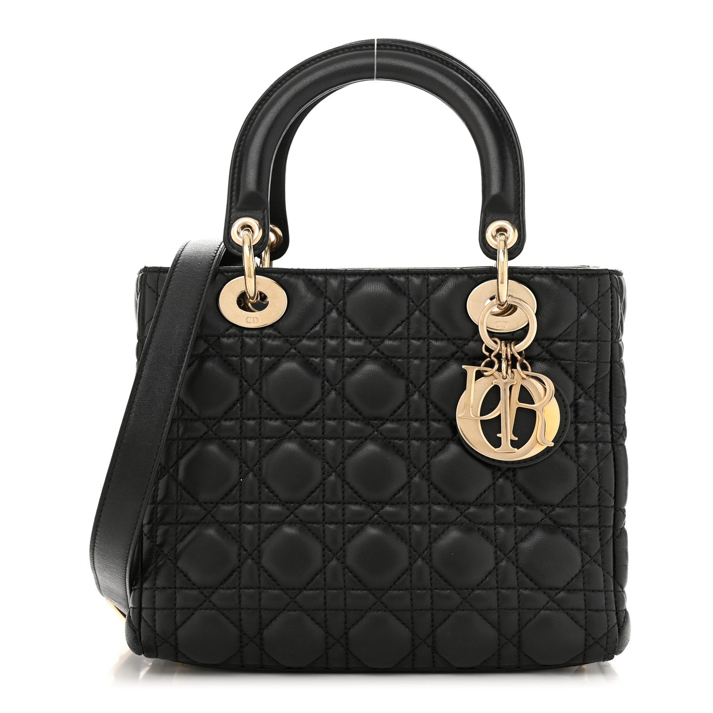 Lambskin Cannage Medium Lady Dior Black