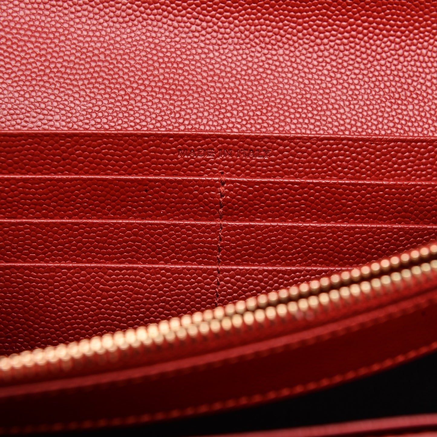 Grain De Poudre Matelasse Chevron Monogram Wallet New Red