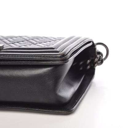 Chanel Lambskin Chevron Quilted Medium Boy Flap Black 9 of 16