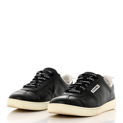 Chanel Calfskin CC Womens Sneakers 38.5 Black 3 of 13
