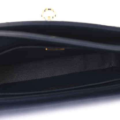 Chanel Shiny Caviar Quilted Mini Top Handle Flap Navy Blue 5 of 12