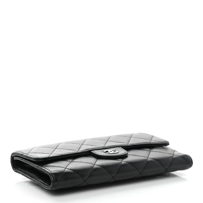 Chanel Caviar Quilted Large Flap Wallet Black 4 of 9