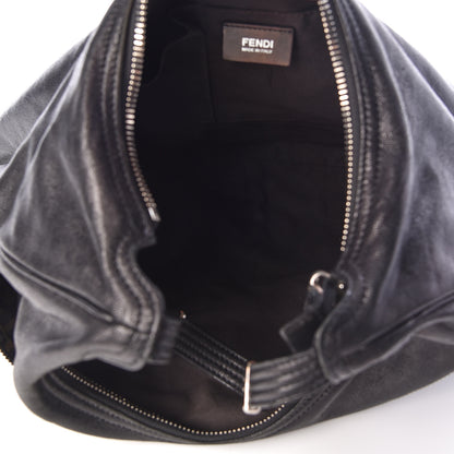 Fendi Sheepskin Zipper Hobo Black 5 of 10