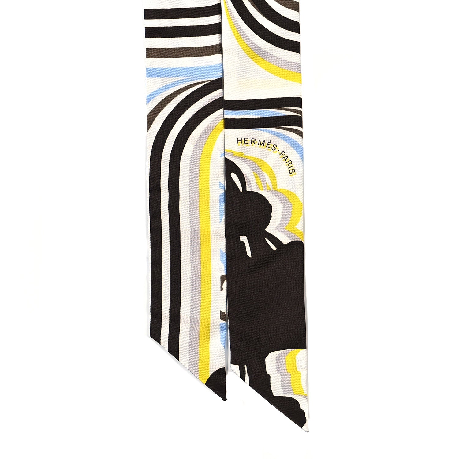 Hermes Silk Brides De Gala Shadow Twilly Marron White Jaune 2 of 4