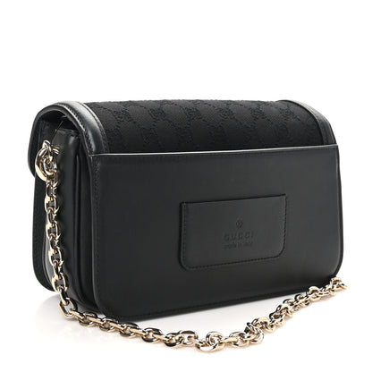Gucci Crepe Wool Silk GG Monogram Go Small Shoulder Bag Black 4 of 10