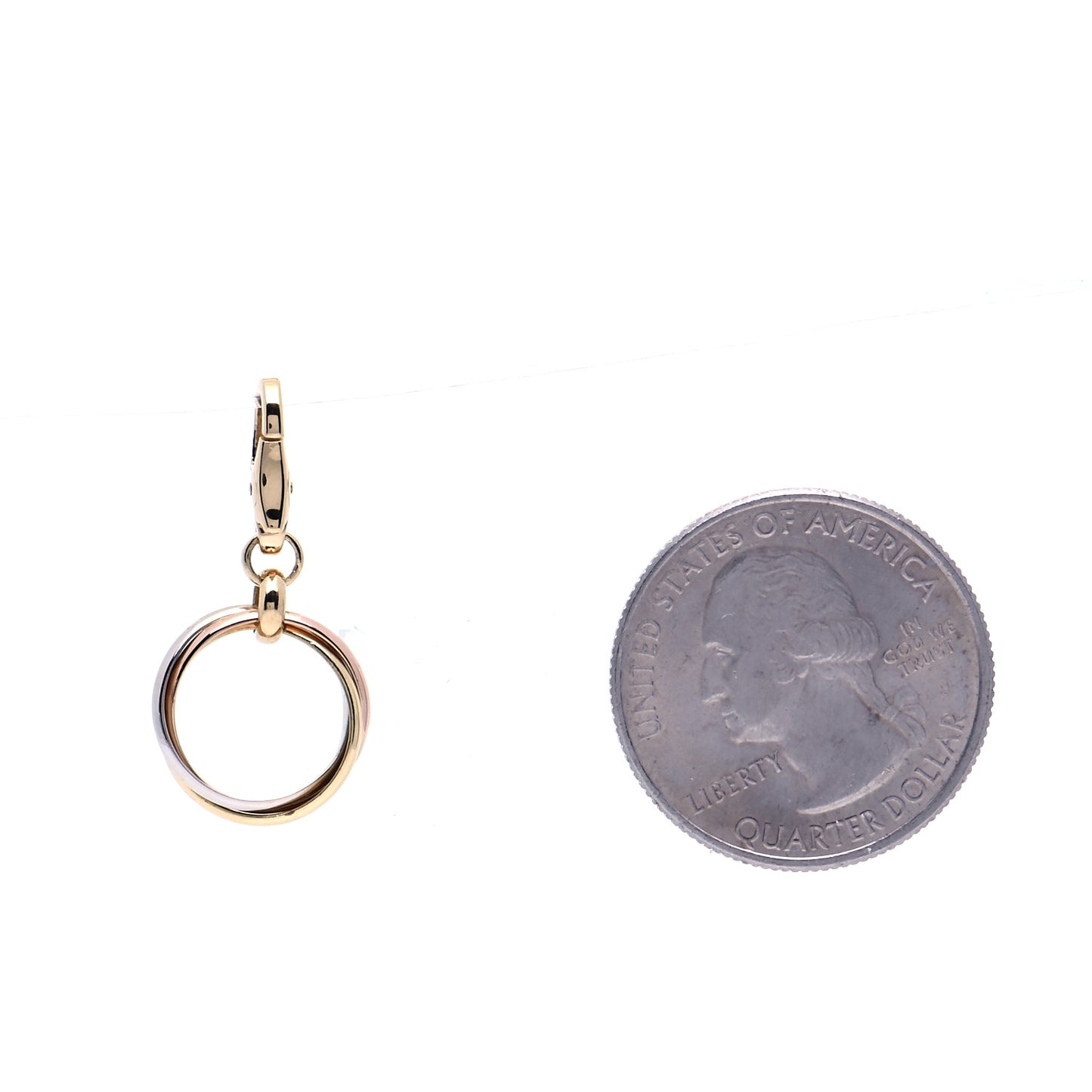 18K Pink Yellow White Gold Trinity Charm