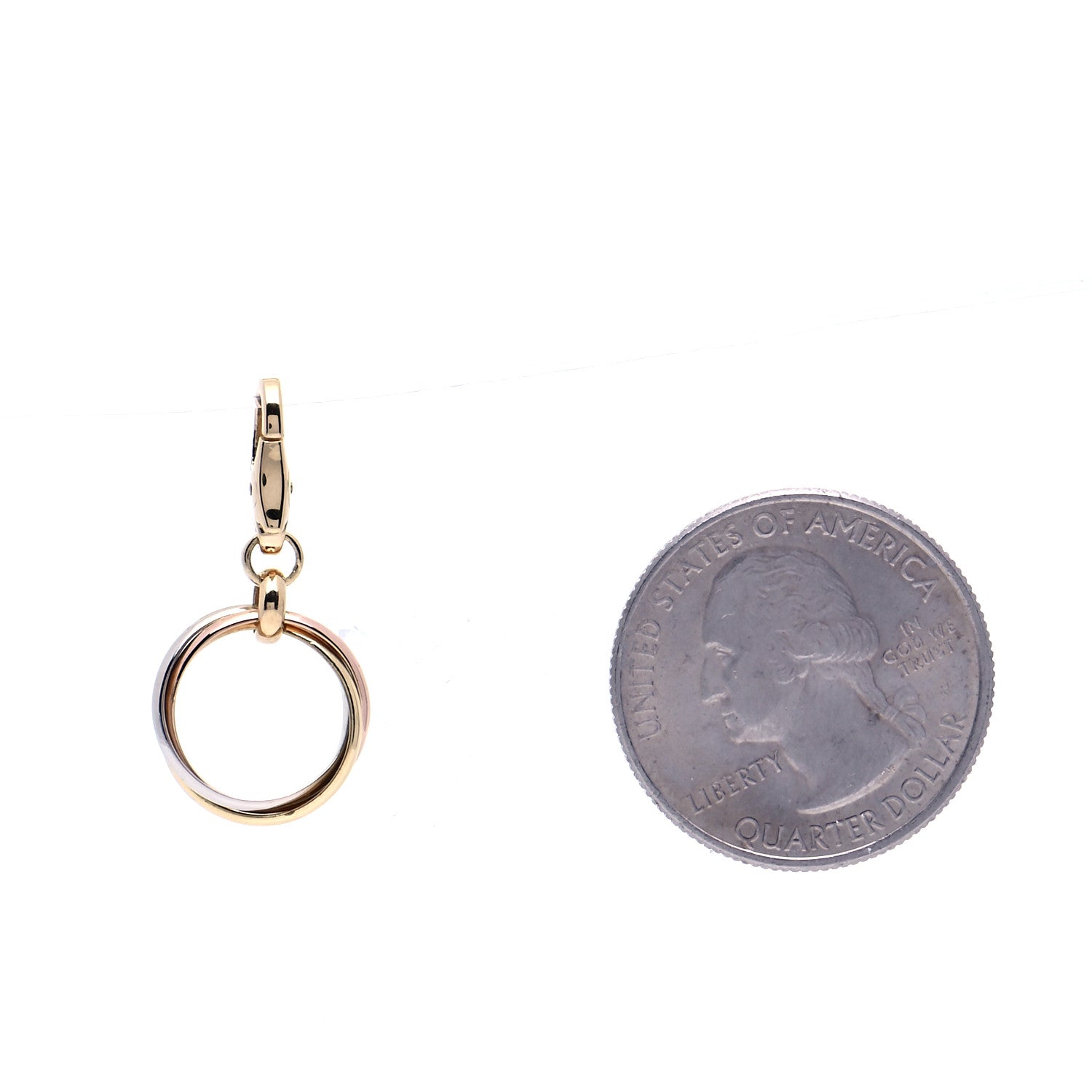 Cartier 18K Pink Yellow White Gold Trinity Charm 2 of 5