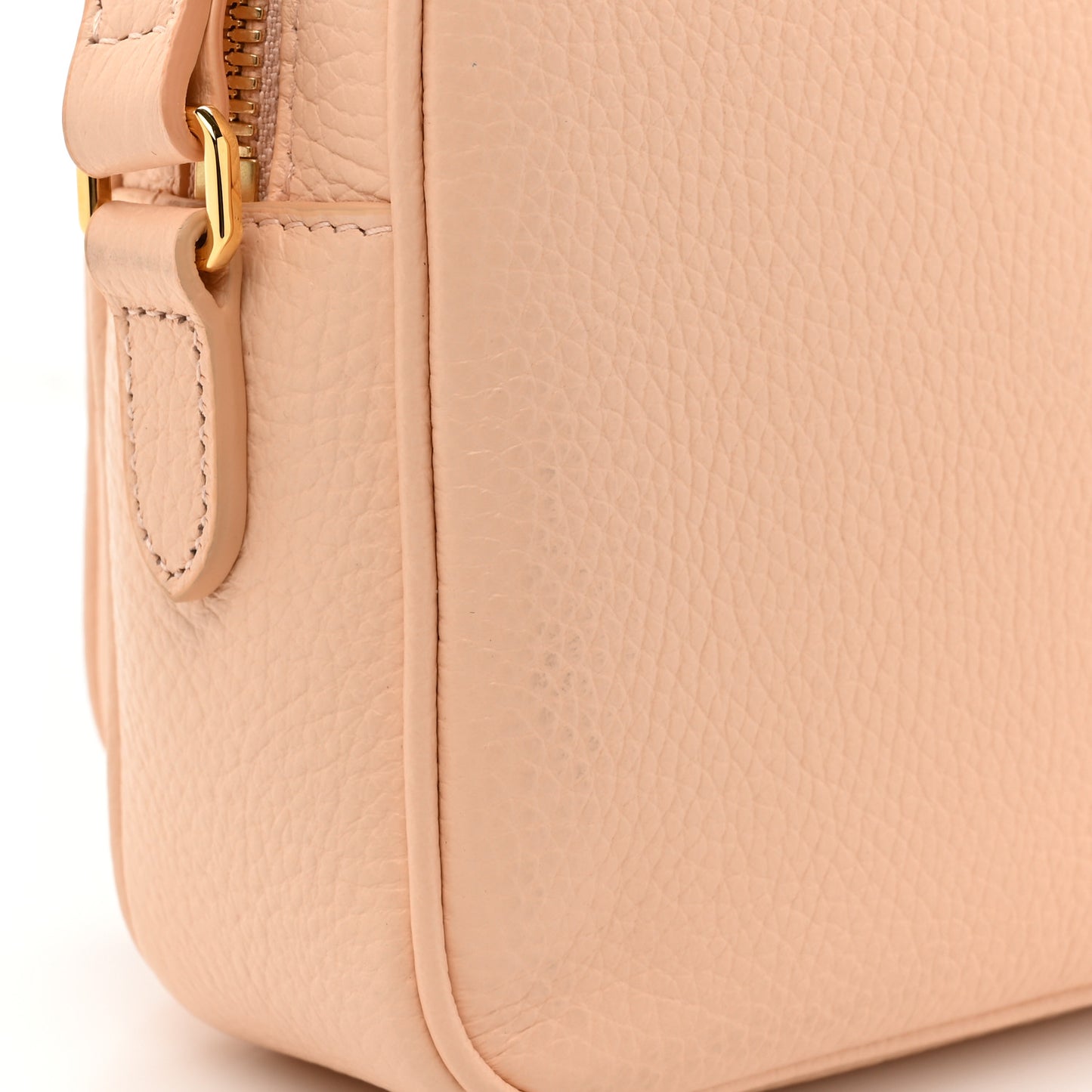 Grained Calfskin Small Camera Bag Peach Pink