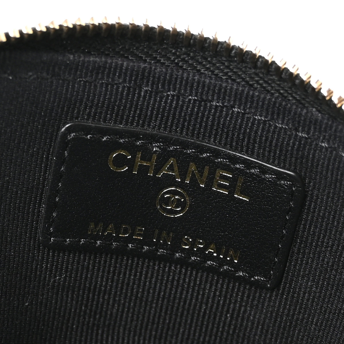Chanel Caviar Quilted Crystal Zip Card Holder Wallet Black 6 of 7
