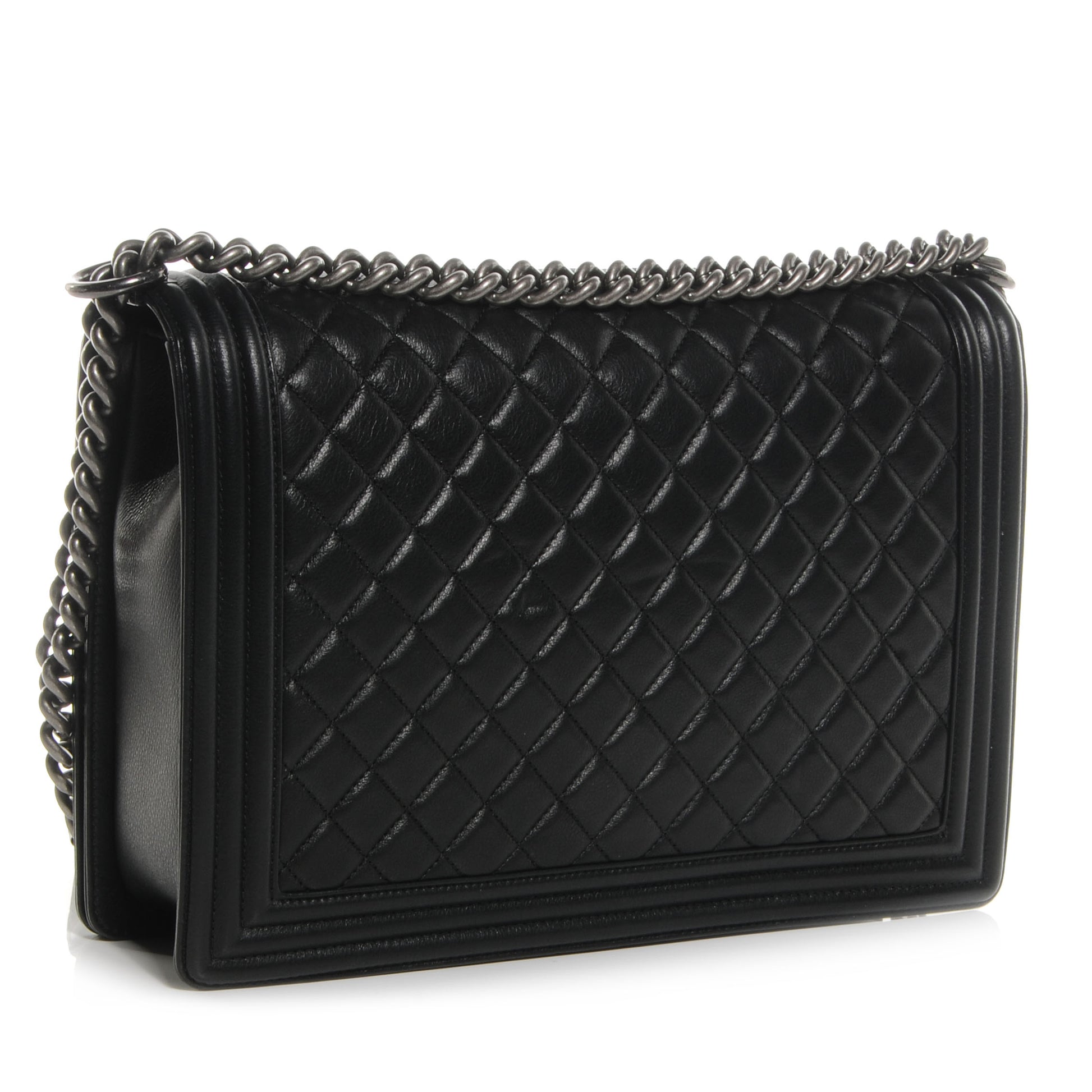 Chanel Lambskin Quilted Large Boy Flap Black 3 of 9