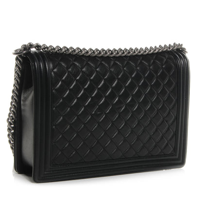 Chanel Lambskin Quilted Large Boy Flap Black 3 of 9