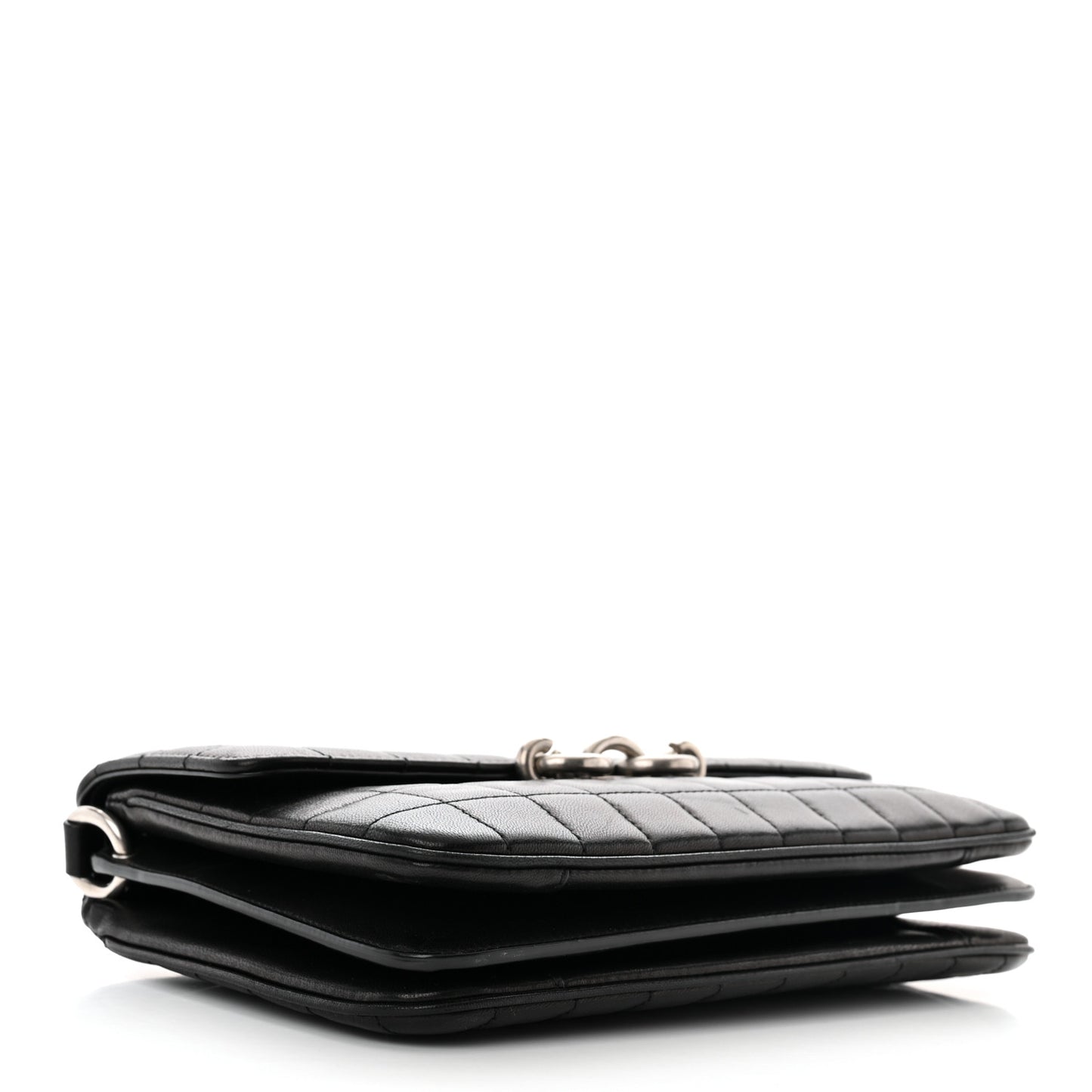 Lambskin Quilted Le Maillon Satchel Black