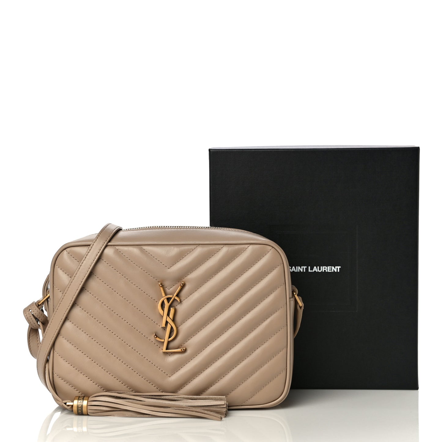 Calfskin Matelasse Monogram Lou Camera Bag Dark Beige