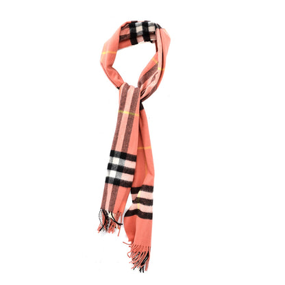 Burberry Cashmere Giant Check Scarf Pink 1 of 5