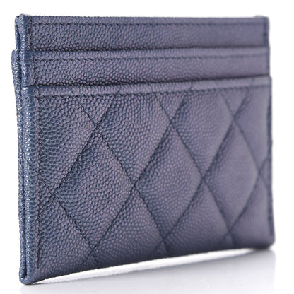 Chanel Iridescent Caviar Quilted Card Holder Dark Blue 3 of 9