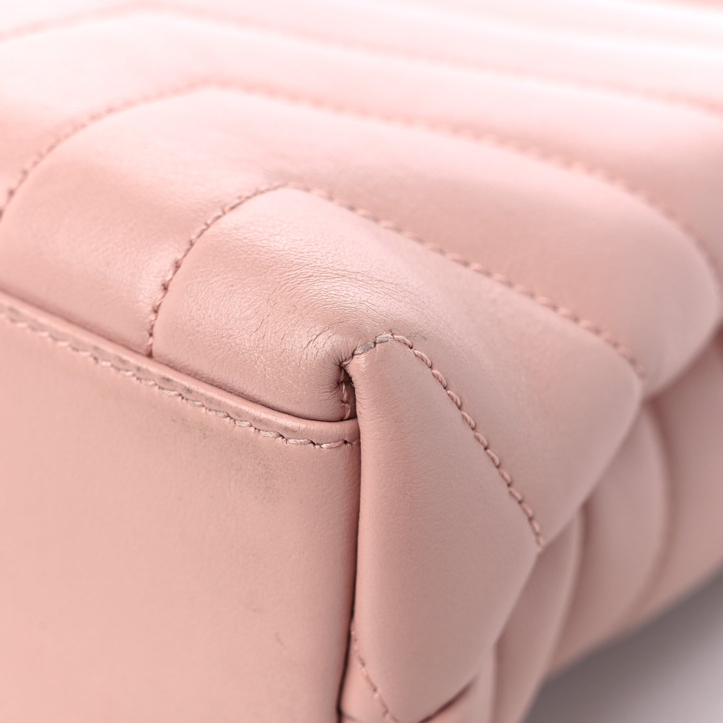 Calfskin Y Quilted Monogram Small Loulou Chain Satchel Rose Antic