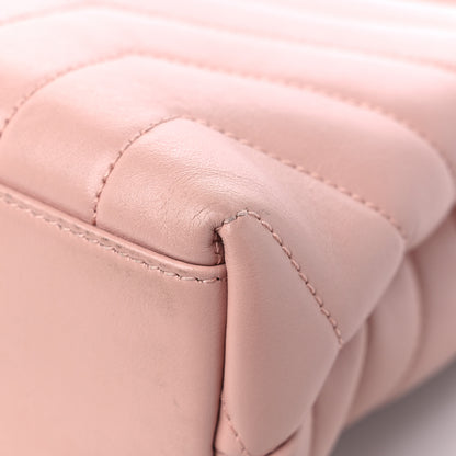 Saint Laurent Calfskin Y Quilted Monogram Small Loulou Chain Satchel Rose Antic 12 of 14