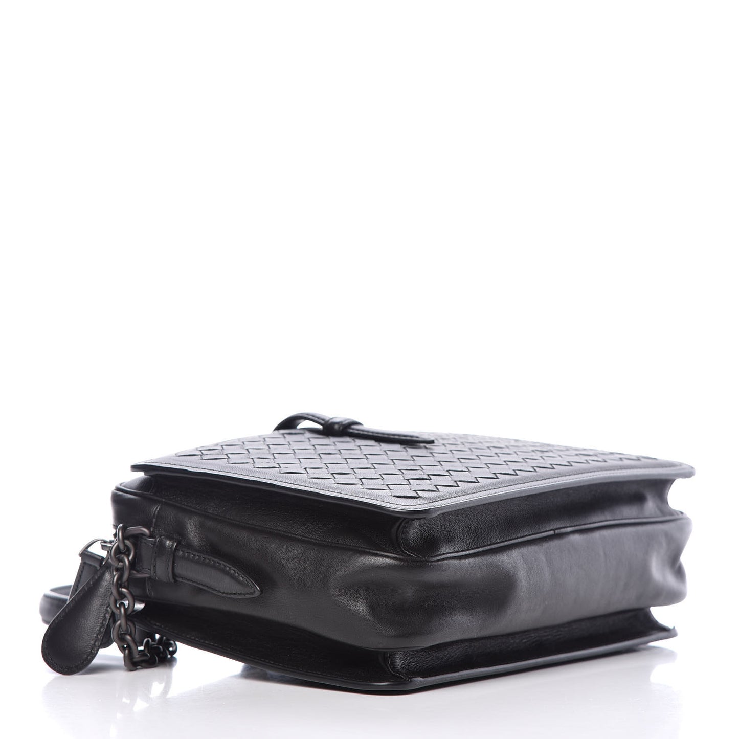Nappa Intrecciato Medium Camera Shoulder Bag Black