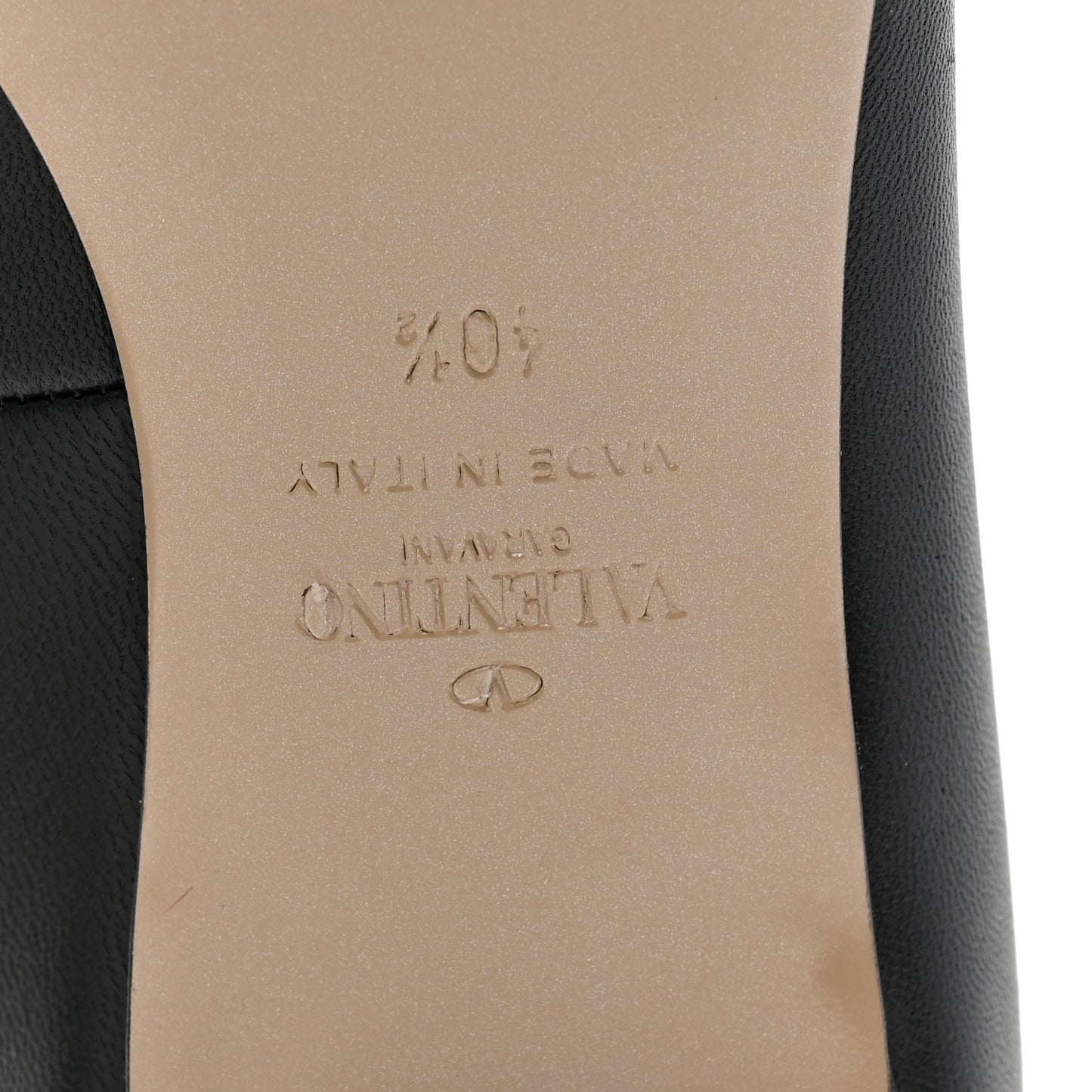 Calfskin Ballerina Ankle Strap Flats 40.5 Black